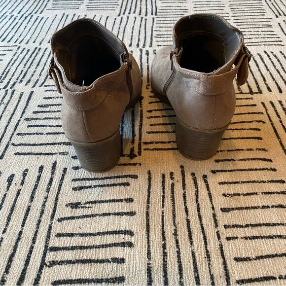 Bamboo Beige Ankle Boot Block Heel Women's Shoe Size 10 - Picture 5 of 7